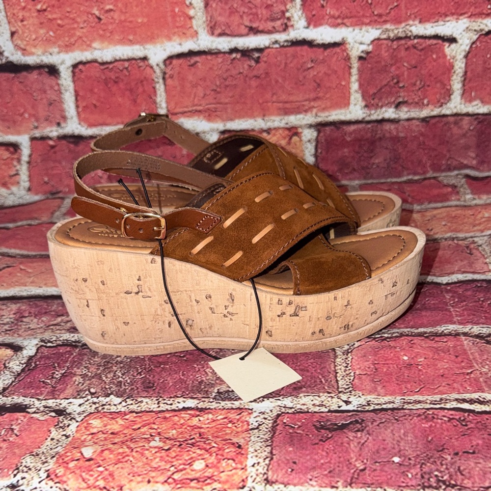 Carlo Pera Made in Italy Leather Wedge Sandals – Size 40 US size 9-9.5 new